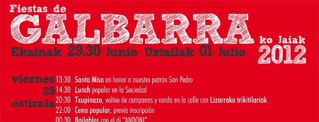 programa de fiestas de Galbarra