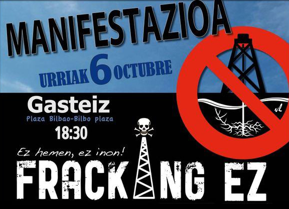 manifestación antifracking en Vitoria