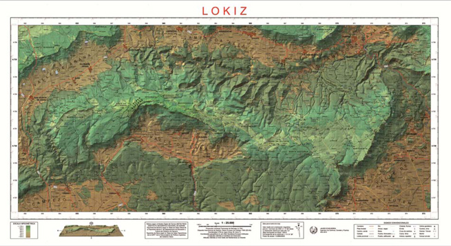 Mapa de la sierra de Lokiz