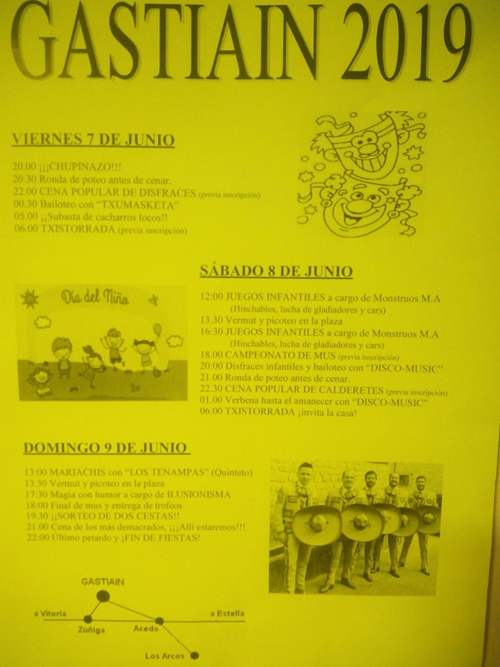 programa de fiestas de Gastiáin 2019